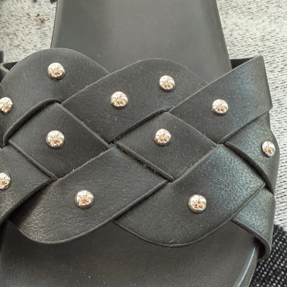 Universal Thread Black Sandals with Silver Studs - Picture 2 of 6